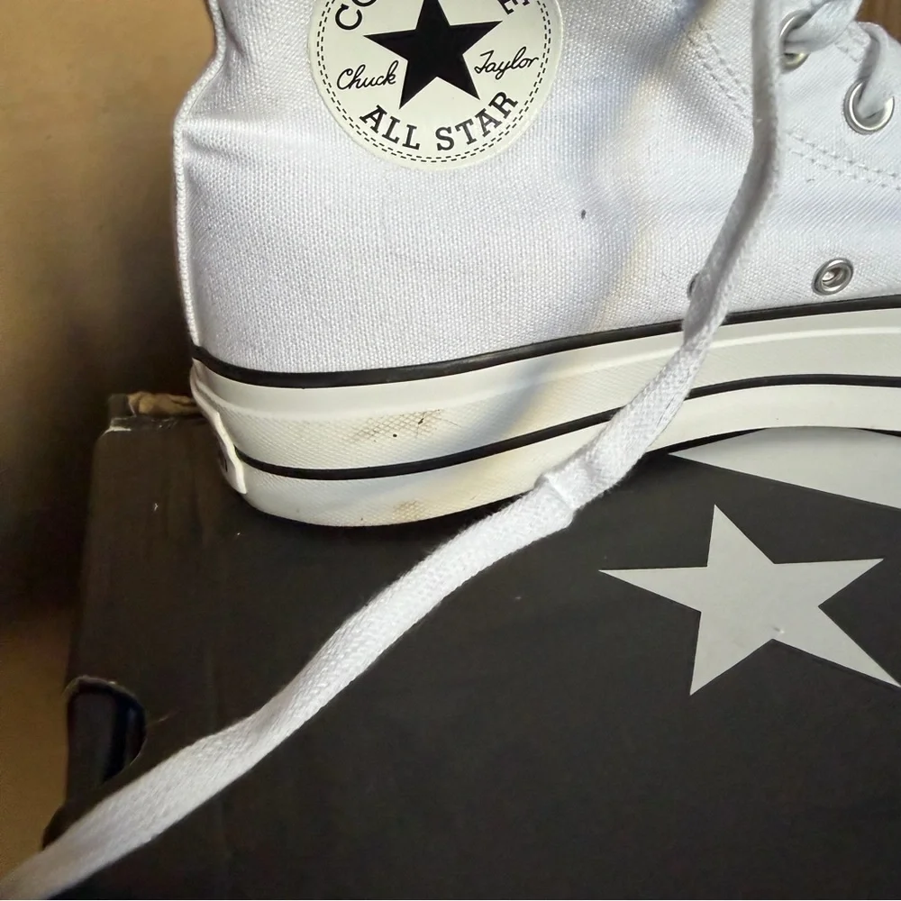 Converse All Star Chuck Taylor Lift Hi White Tops sneakers shoes Revolve 10.5